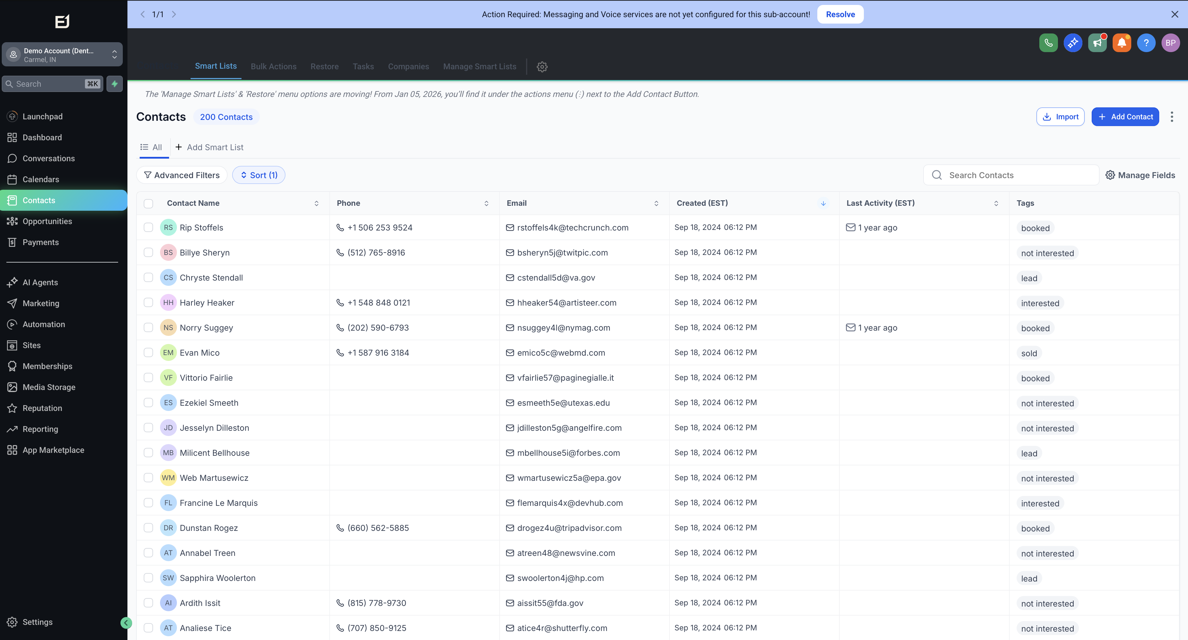 CORE dashboard preview
